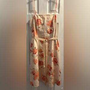Banana Republic Orange and Cream Floral Sundress